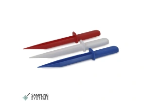 Saiba mais sobre Espátula para Pó SteriWare Azul em Formato de Concha com a Axios Brasil